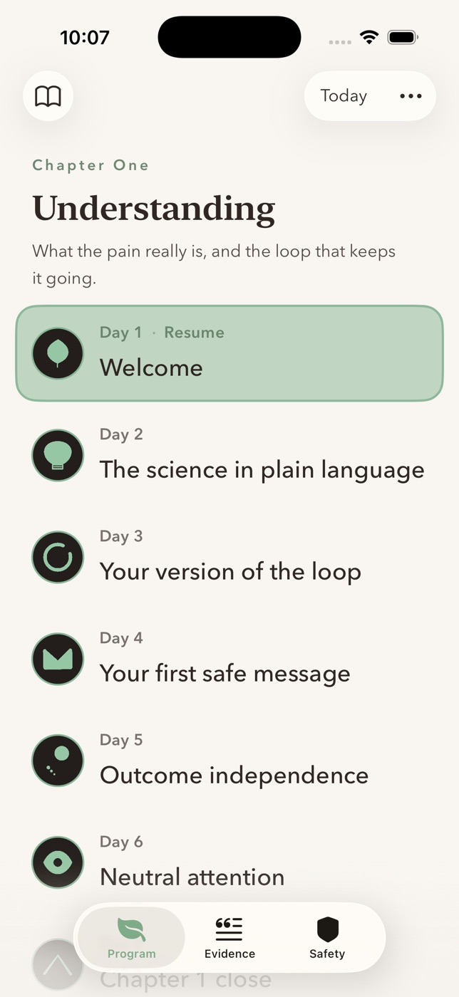 Relief app screenshot