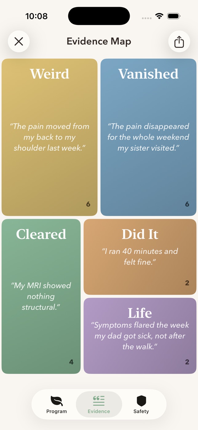 Relief app screenshot